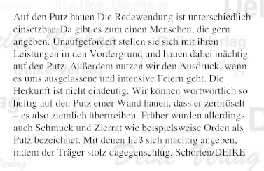 Auf den Putz hauen