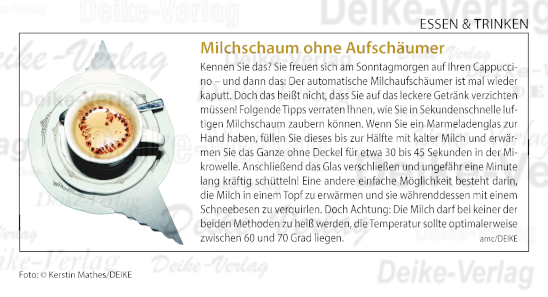Milchschaum ohne Aufschäumer