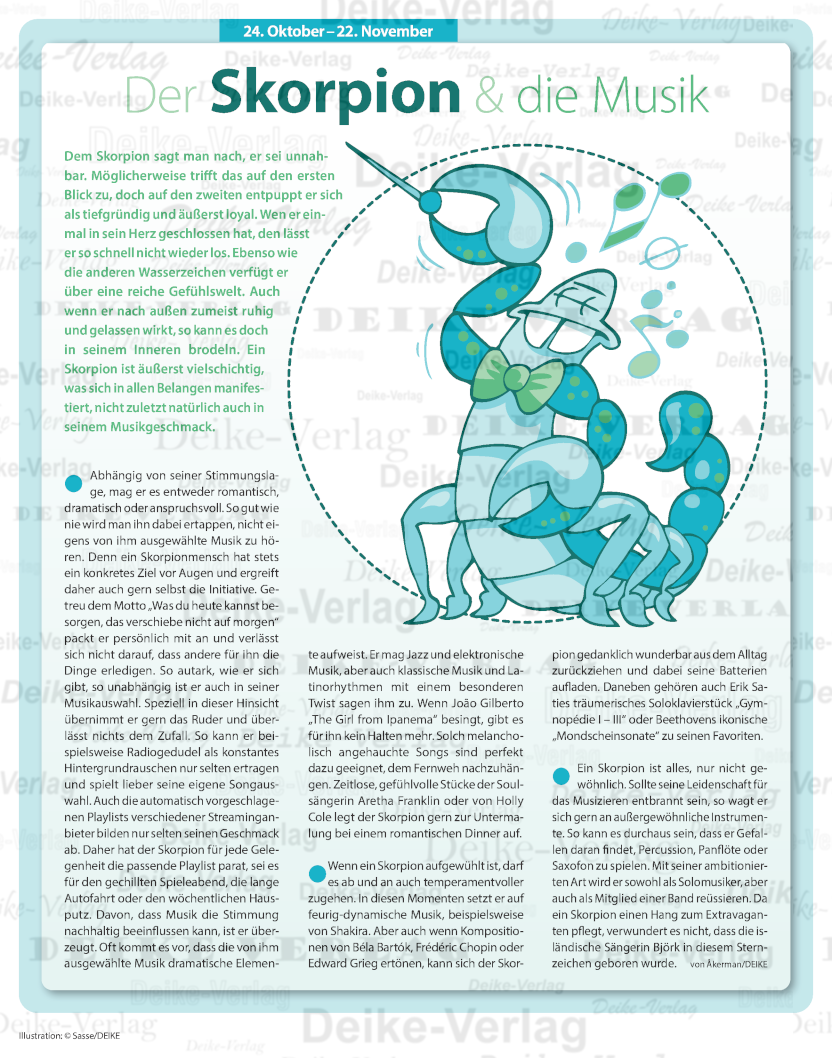 Sternzeichencharakteristiken: Der Skorpion (Musik)