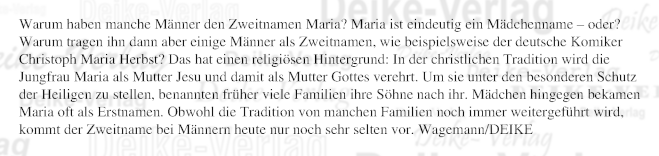 Warum haben manche Männer den Zweitnamen Maria?