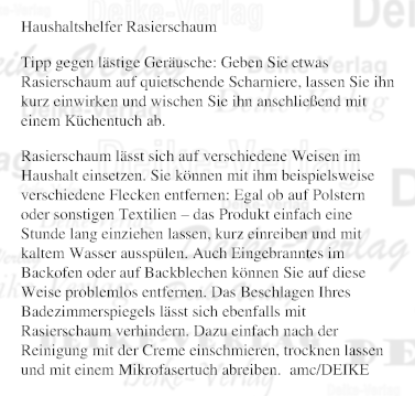 Haushaltshelfer Rasierschaum