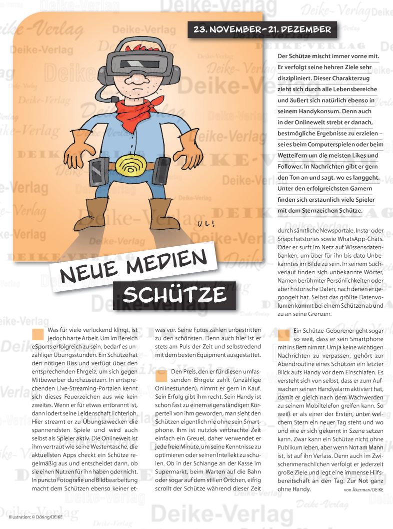 Sternzeichencharakteristiken: Schütze (Medien)