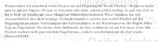 Warum haben wir manchmal weiße Flecken auf den Fingernägeln?
