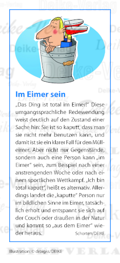 Im Eimer sein