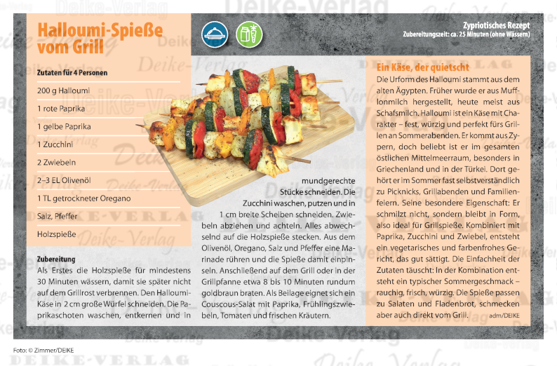 Halloumi-Spieße vom Grill