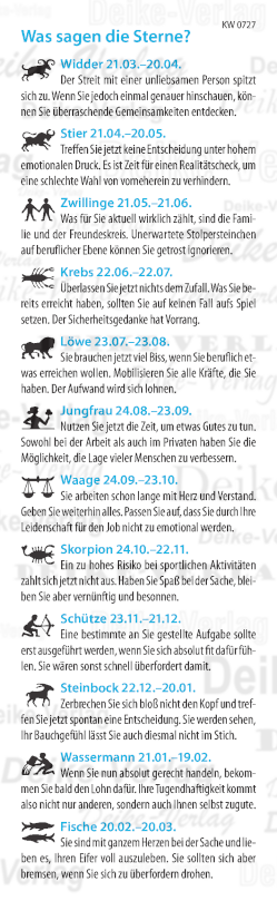 Wochenhoroskop KW 0727