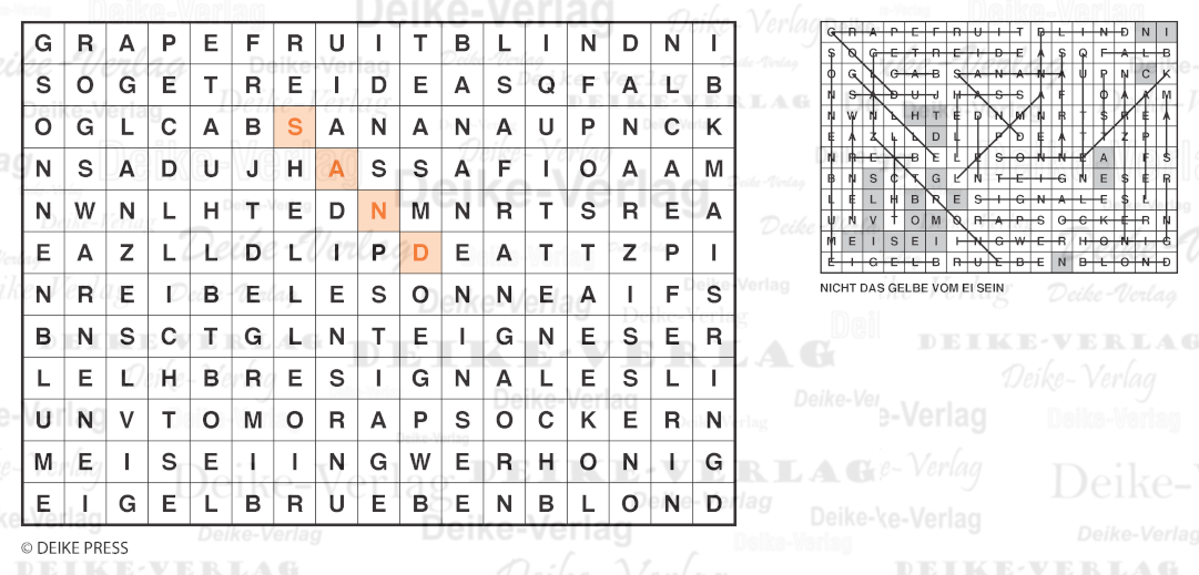 Farbe Gelb - Buchstabensalate