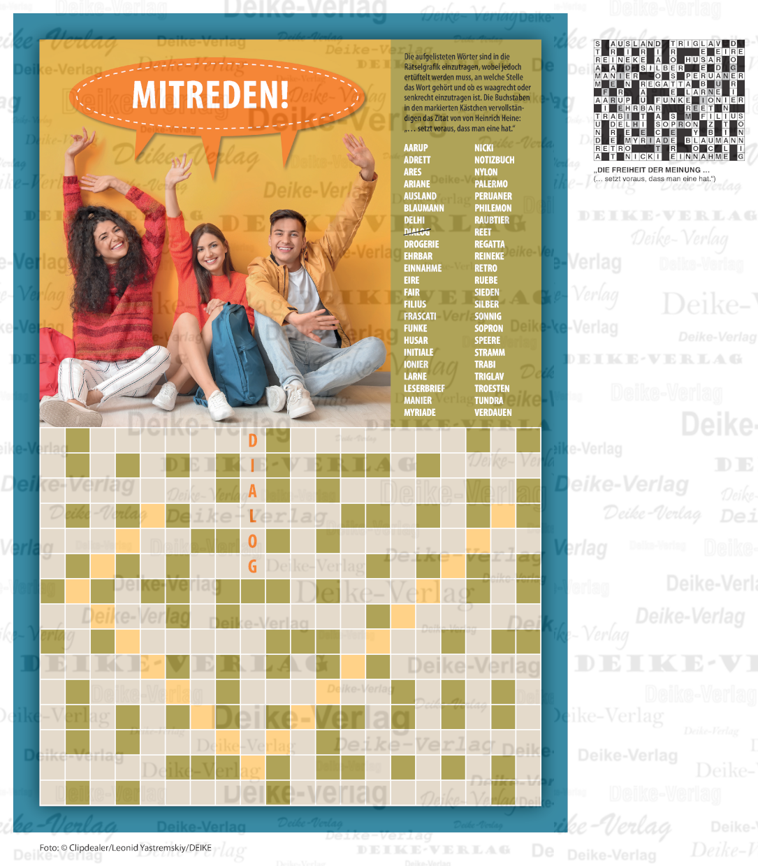 Die Freiheit der Meinung ... (Füllkreuzwort) DIN A4