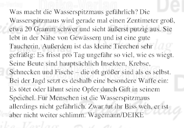 Was macht die Wasserspitzmaus gefährlich?