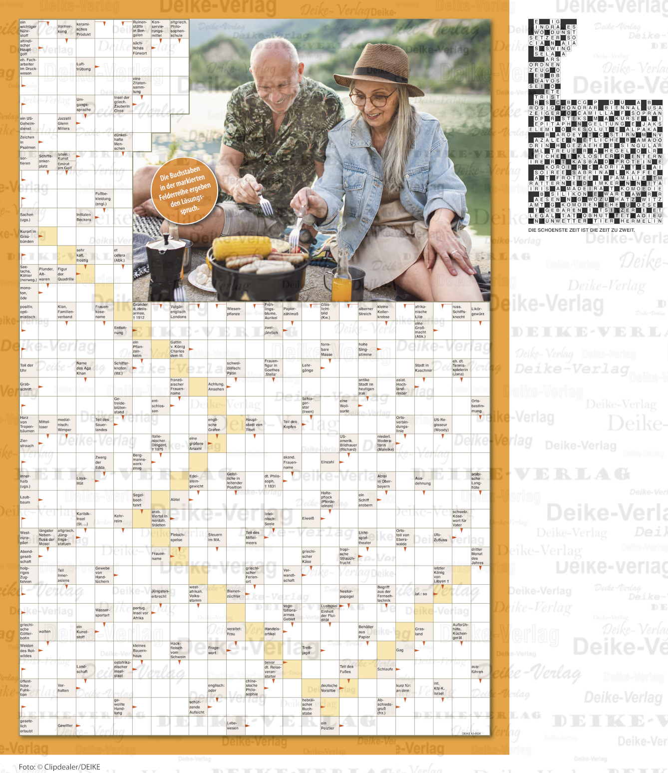 Die schönste Zeit ist die Zeit zu Zweit (Schwedenrätsel) DIN A3