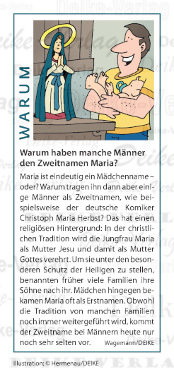 Warum haben manche Männer den Zweitnamen Maria?