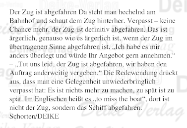Der Zug ist abgefahren