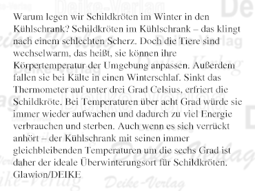 Warum legen wir Schildkröten im Winter in den Kühlschrank?