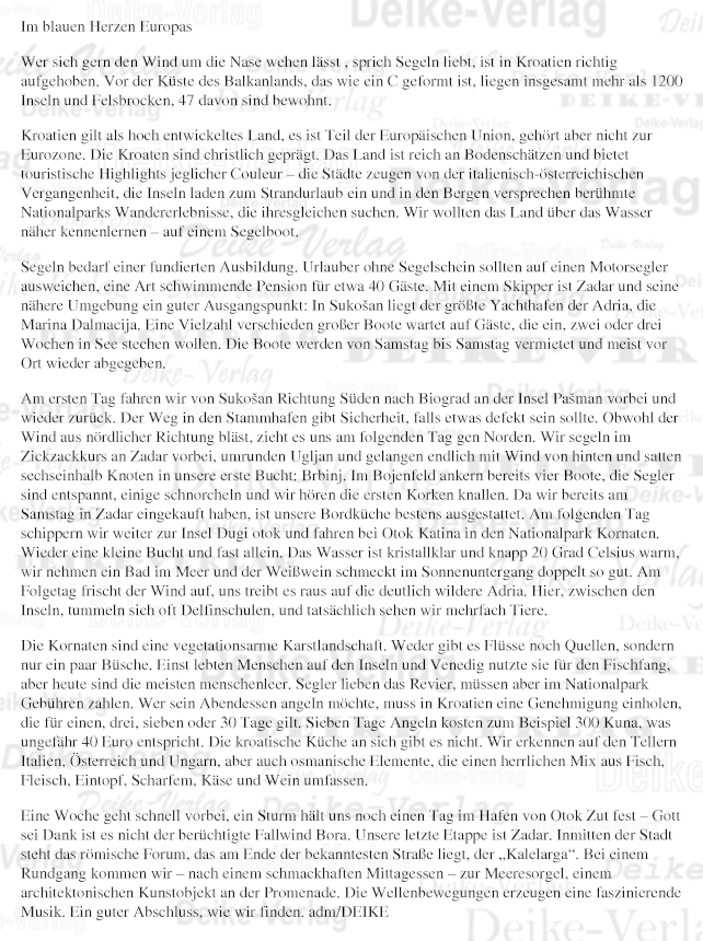 Reisebericht: Kroatien