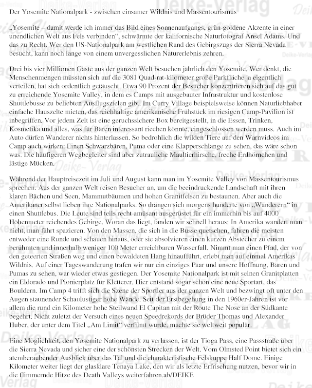 Reisebericht: Yosemite National Park