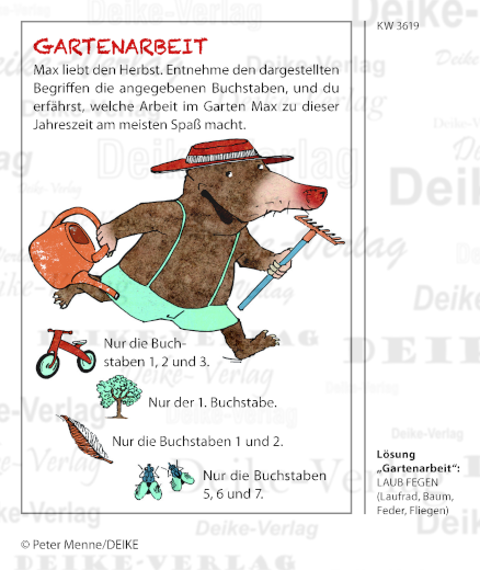 Laub fegen - Max der Maulwurf