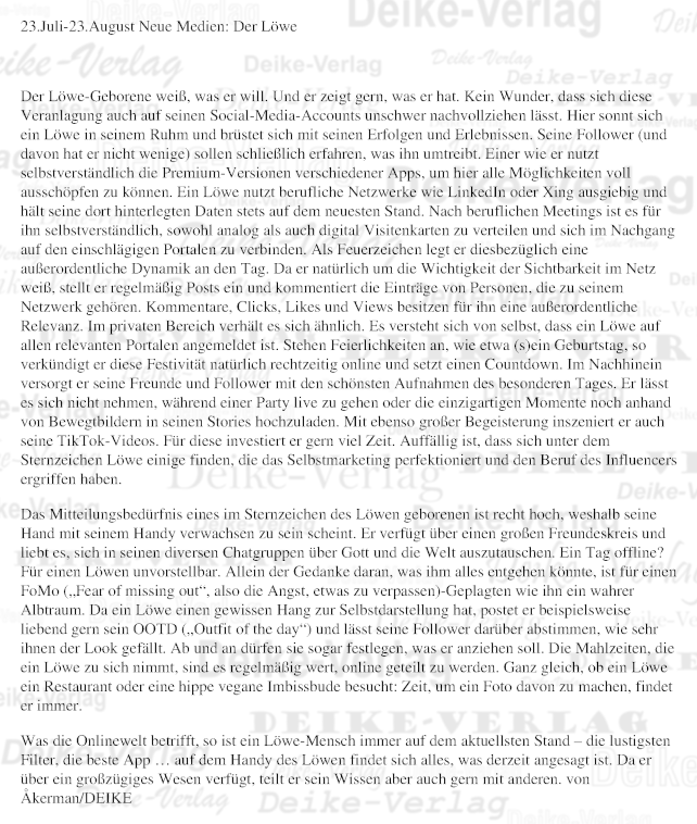 Sternzeichencharakteristiken: Löwe (Musik)