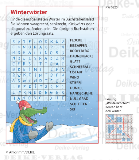 Winterwörter - Konrad das Krokodil KW 0225