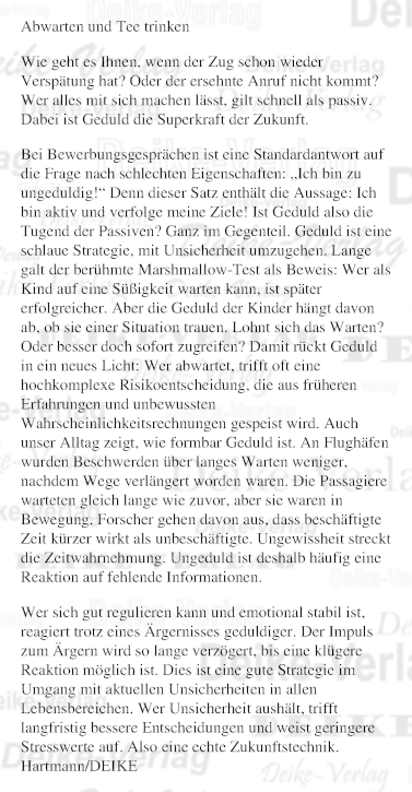 Abwarten und Tee Trinken