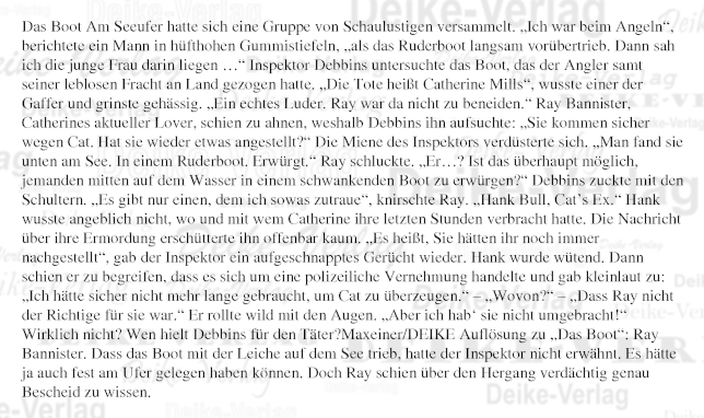 Das Boot (Inspektor Debbins) - Rätselkrimi - 201503