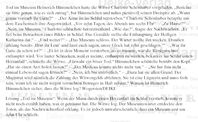 Tod im Museum Heinerich Hümmelchen (Rätselkrimi)