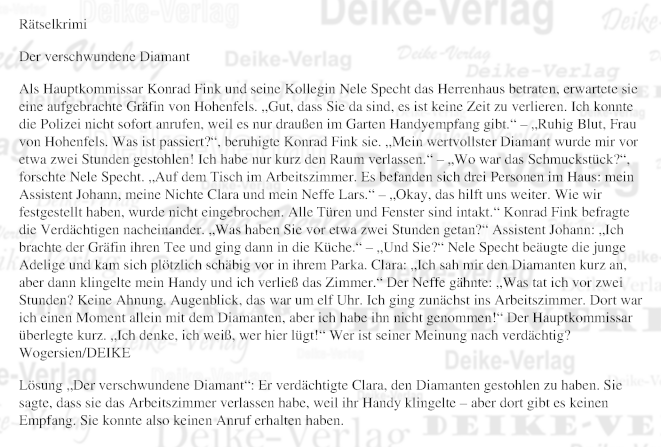 Der verschwundene Diamant (Fink und Specht)