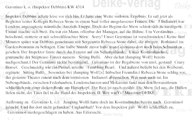 Geronimo k.o. (Inspektor Debbins) KW 4314