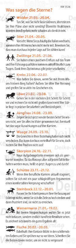 Wochenhoroskop KW 3526