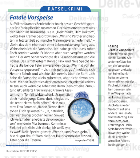 Fatale Vorspeise - Rätselkrimi (Fink und Specht)