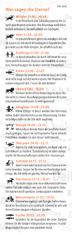 Wochenhoroskop KW 2926