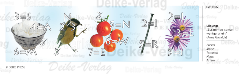 Zusammen ist man weniger allein - Rebus KW 3926