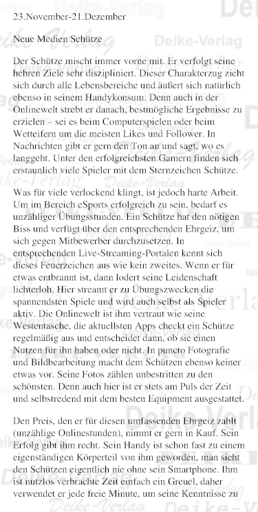 Sternzeichencharakteristiken: Schütze (Medien)