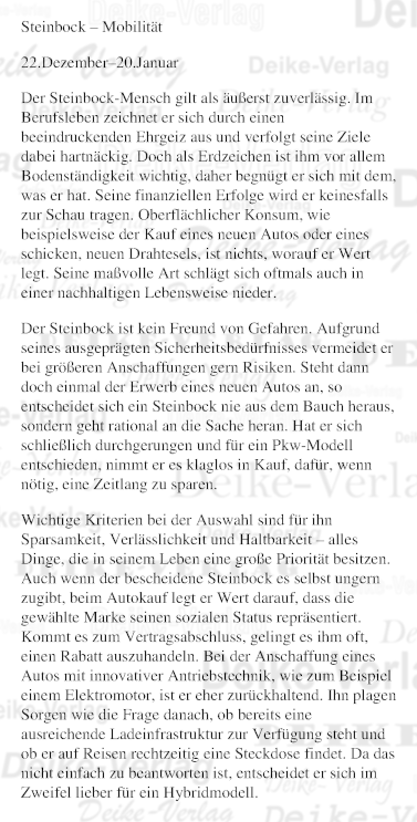 Sternzeichencharakteristiken: Steinbock (Mobilität)