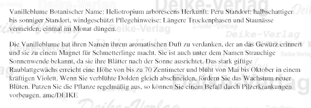 Garten und Pflanzen: Vanilleblume