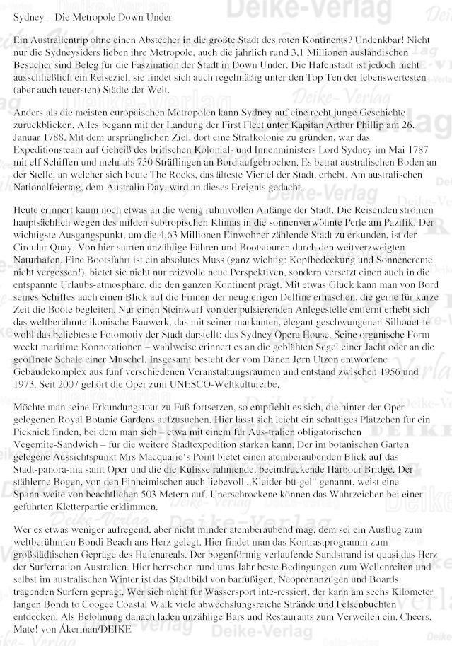 Reisebericht: Sydney - Die Metropole Down Under