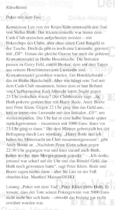 Poker in den Tod (Inspektor Debbins)
