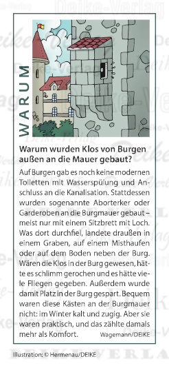 Warum wurden Klos von Burgen außen an die Mauer gebaut?