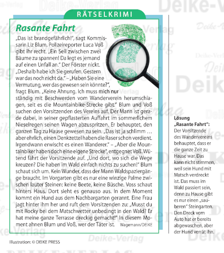 Rasante Fahrt - Rätselkrimi (Liz Blum)