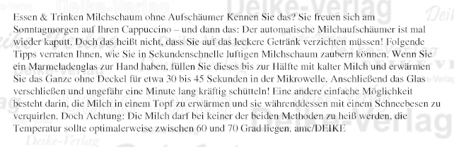 Milchschaum ohne Aufschäumer