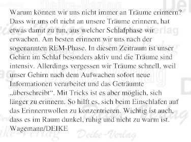 Warum können wir uns nicht immer an Träume erinnern?