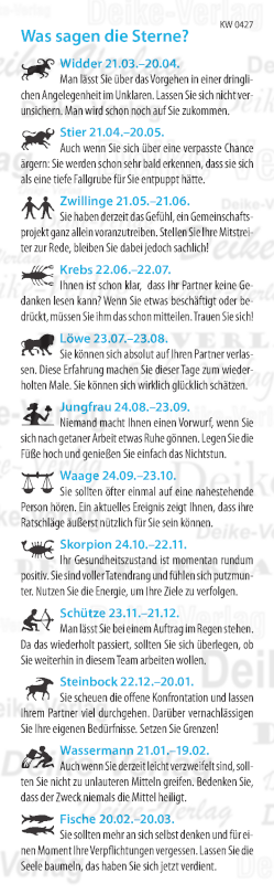 Wochenhoroskop KW 0427