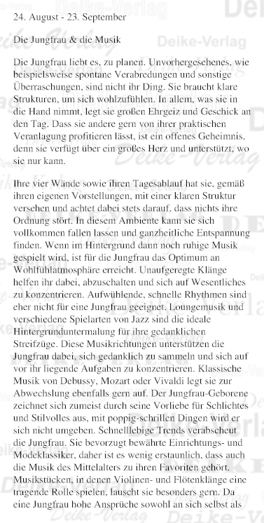 Sternzeichencharakteristiken: Die Jungfrau (Musik)