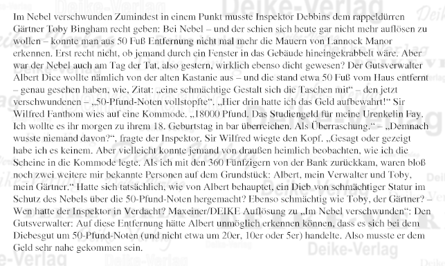 Im Nebel verschwunden (Inspektor Debbins) - Rätselkrimi 201511