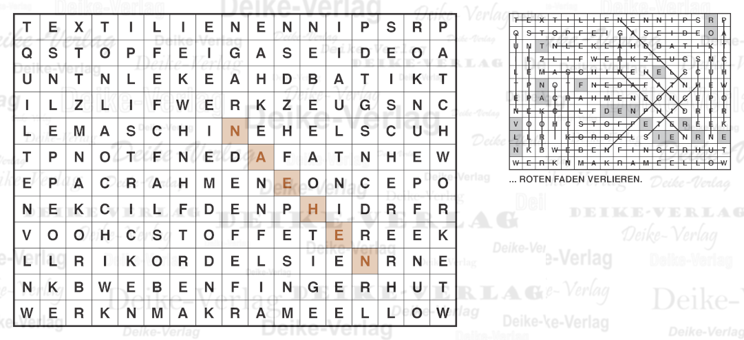 Handarbeit - Buchstabensalate