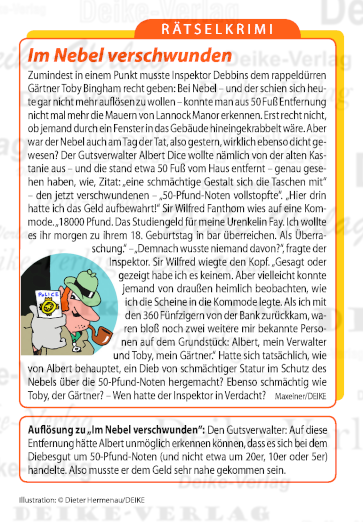 Im Nebel verschwunden (Inspektor Debbins) - Rätselkrimi 201511