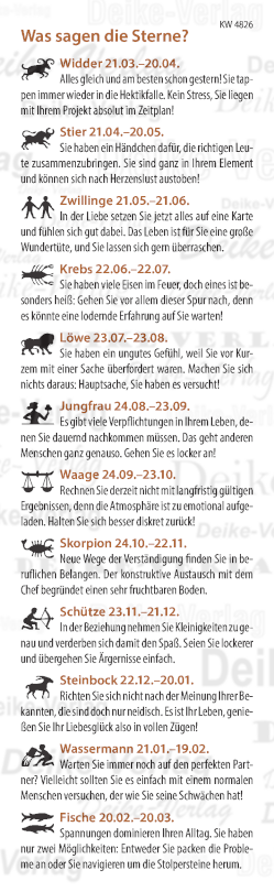 Wochenhoroskop KW 4826