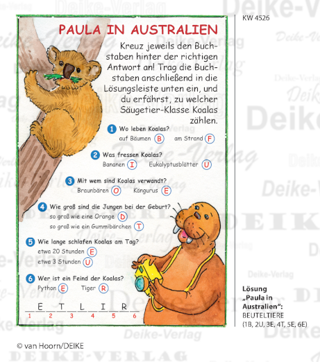 Beuteltiere  - Paula das Walross KW 4626