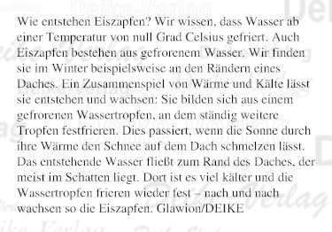Wie entstehen Eiszapfen?