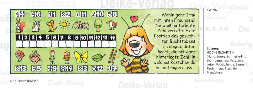 Hochseilgarten - Irmi die Rätselbiene KW 2825