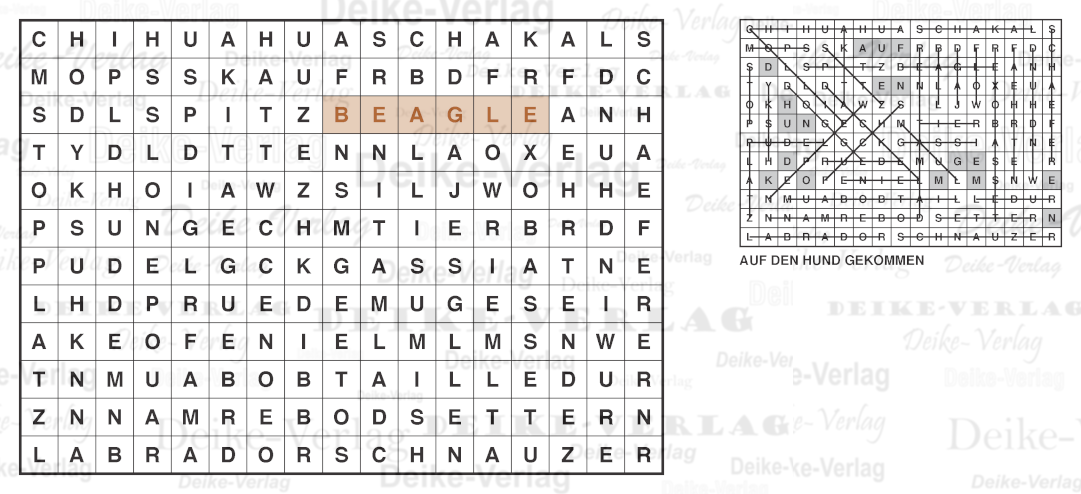 Hunde - Buchstabensalate